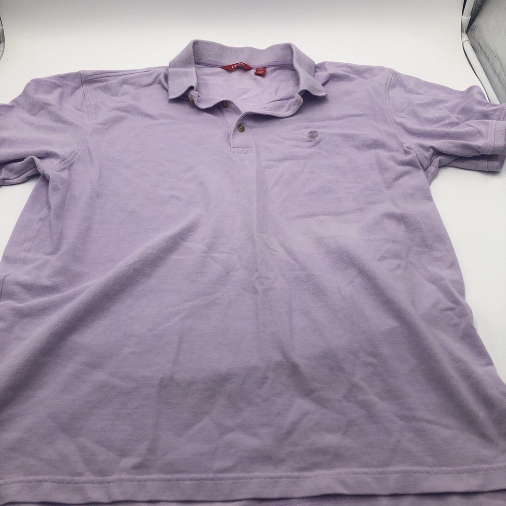 IZOD Polo Shirt Mens‎ Lavender Size Extra Large Front Logo Golf Short Sleeve